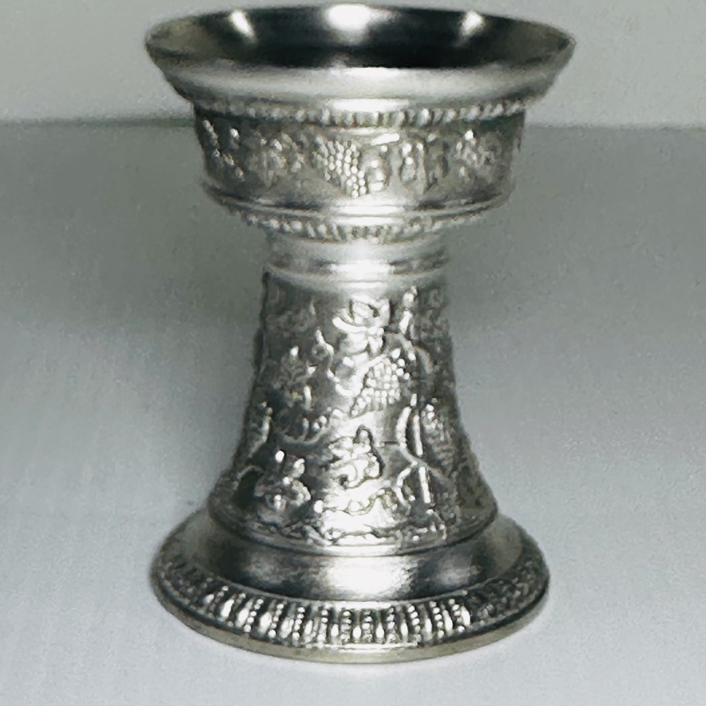 Zinn Hurricane Lamp Pewter Bottom Only Made In Austria Grapes & Grapevine